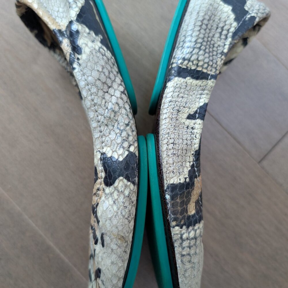 TIEKS "SAND SNAKE" PRINTED LEATHER BALLET FLATS SIZE 7 USED - Picture 13 of 15